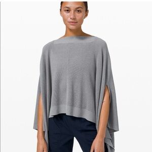 Lululemon poncho cape knit sweater charcoal grey o/s